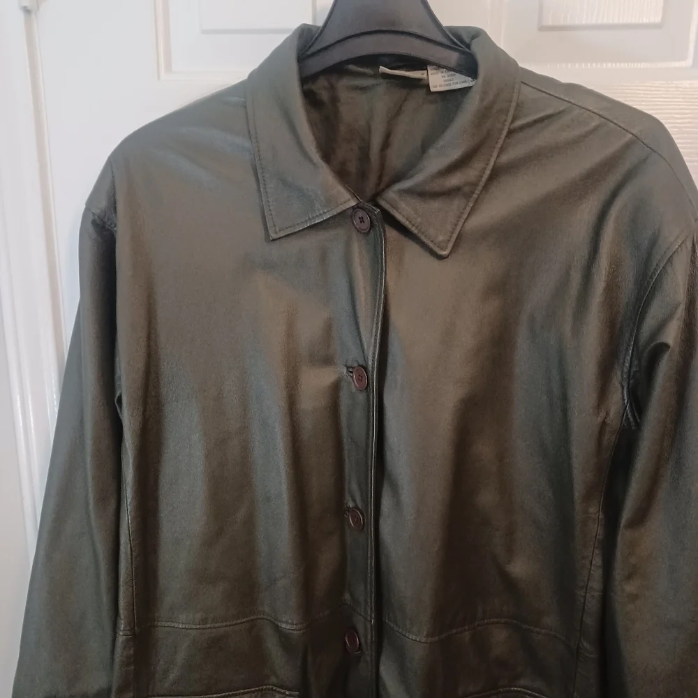 Newport News Leather Coat Plus Sz 3X /